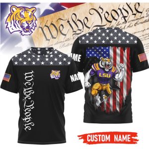 LSU Tigers Custom Name We The People Patriotic Performance T Shirt