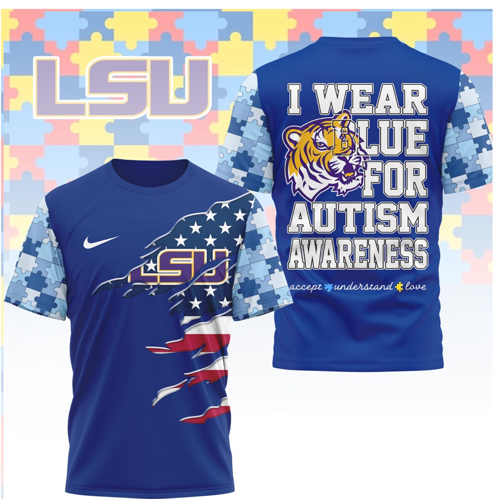LSU Tigers I Wear Blue For Autism Awareness T Shirt LSU Tigers I Wear Blue For Autism Awareness T Shirt