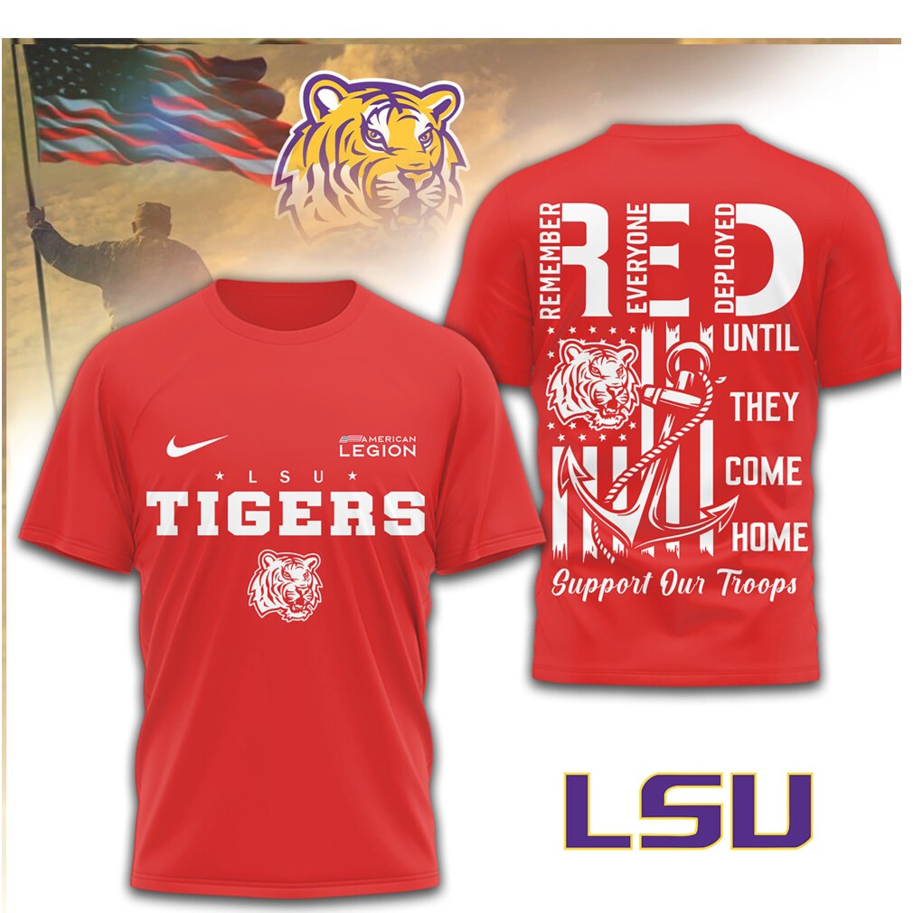 LSU Tigers R.E.D. Military Appreciation Remember Everyone Deployed T Shirt LSU Tigers R.E.D. Military Appreciation Remember Everyone Deployed T Shirt