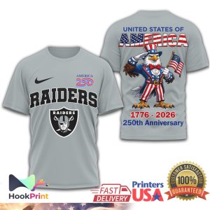 Las Vegas Raiders 250th Anniversary 1776 2026 American Eagle T Shirt