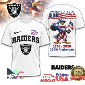 Las Vegas Raiders 250th Anniversary 1776 2026 USA Eagle Patriotic T Shirt