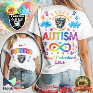 Las Vegas Raiders Autism Awareness Infinity Symbol & Raiders Logo T Shirt