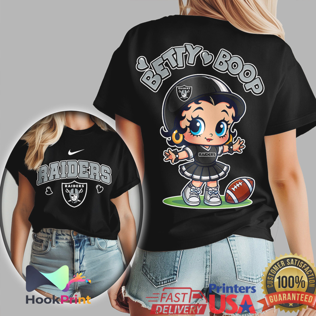 Las Vegas Raiders Betty Boop Graphic Edgy NFL Cheerleader Style T Shirt Las Vegas Raiders Betty Boop Graphic Edgy NFL Cheerleader Style T Shirt
