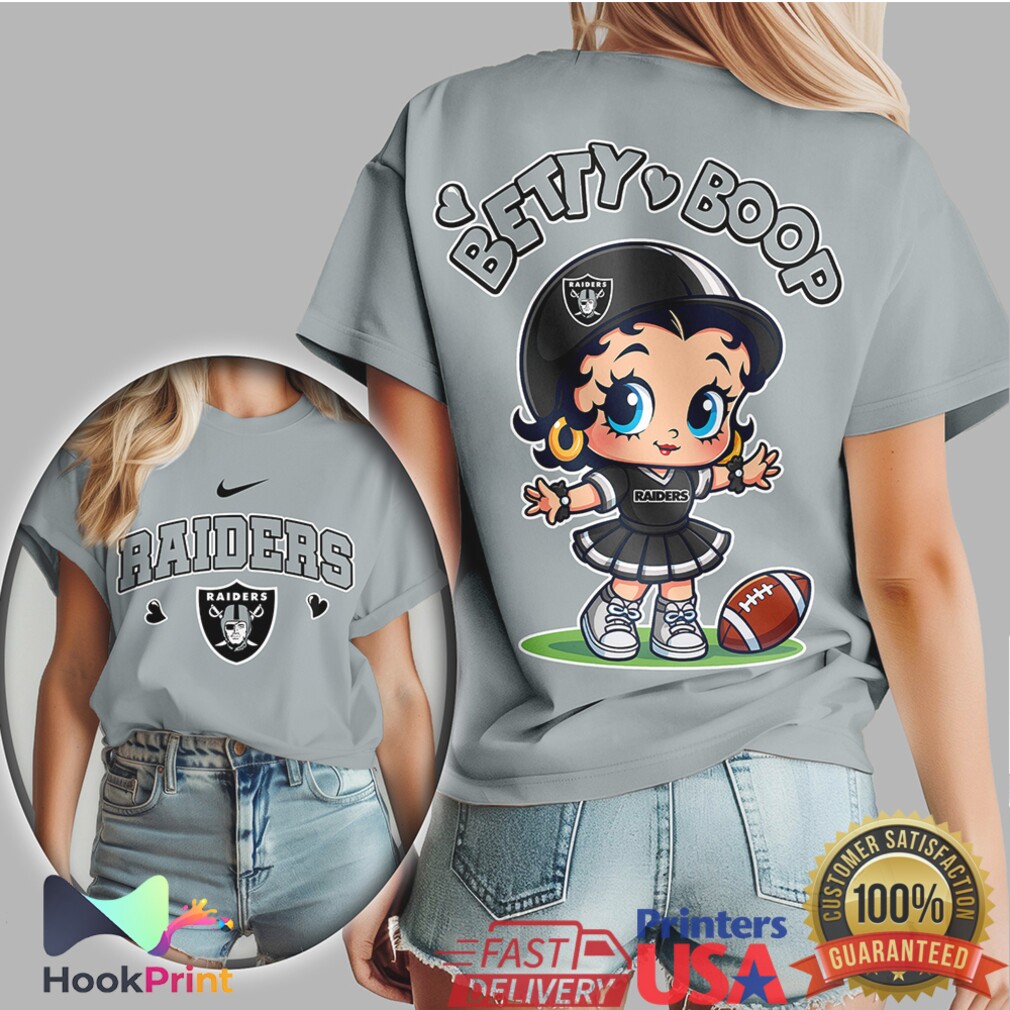 Las Vegas Raiders Betty Boop Graphic Edgy NFL Cheerleader Style T Shirt Las Vegas Raiders Betty Boop Graphic Edgy NFL Cheerleader Style T Shirt
