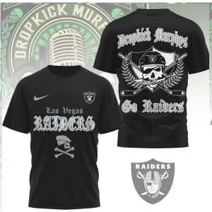 Las Vegas Raiders Dropkick Murphys Style Silver Punk T Shirt