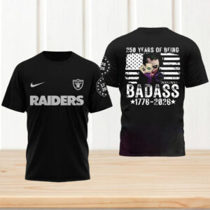 Las Vegas Raiders Joker Design 1776 2026 250 Years Badass NFL T Shirt