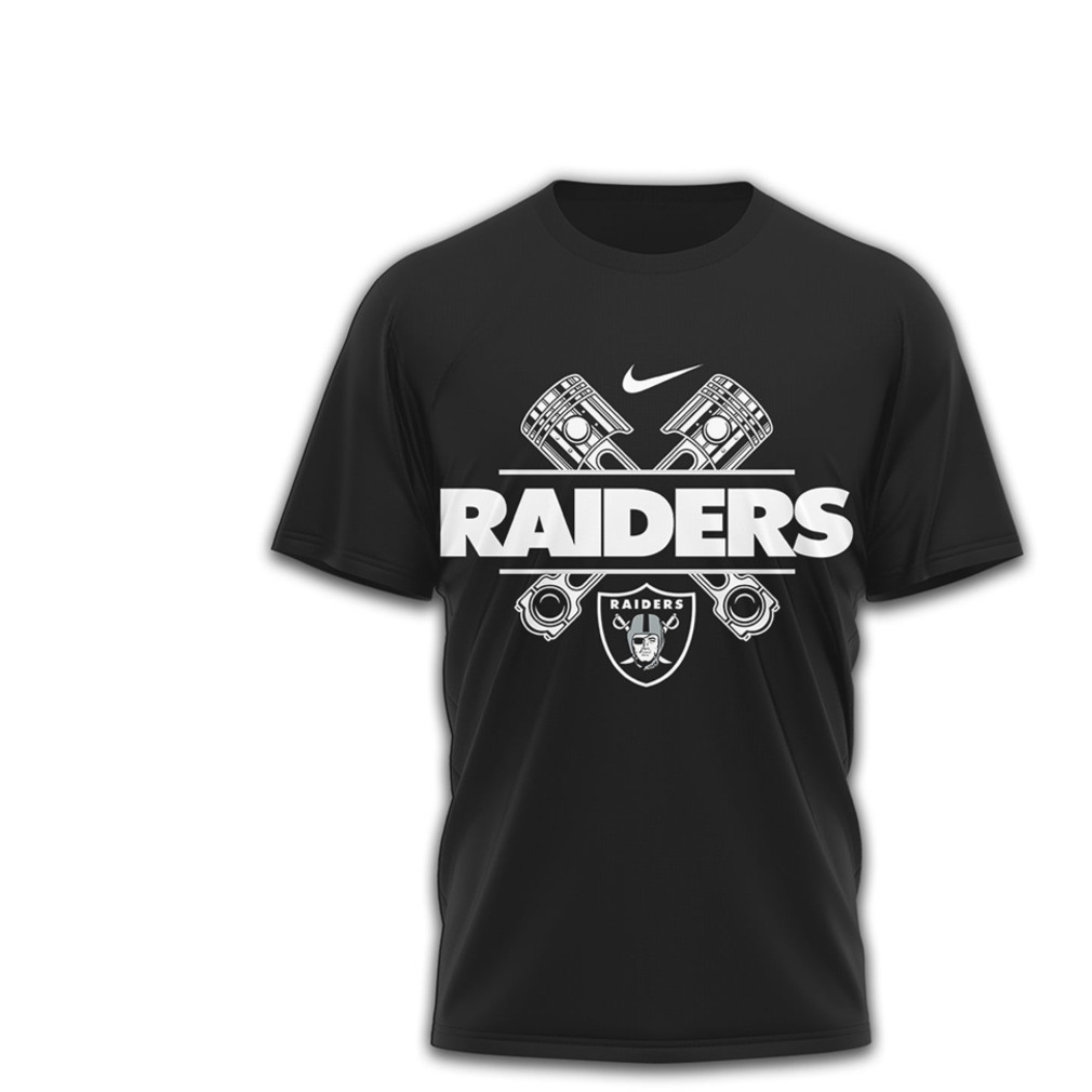 Las Vegas Raiders Motorcycle Biker Live to Ride Black Silver NFL T Shirt Las Vegas Raiders Motorcycle Biker Live to Ride Black Silver NFL T Shirt