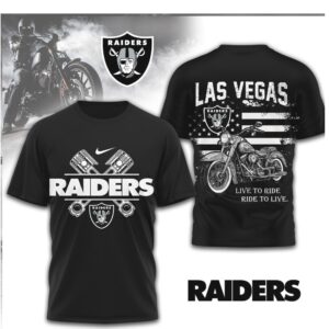 Las Vegas Raiders Motorcycle Live To Ride Biker NFL Shirt