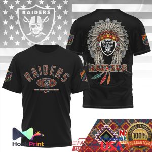 Las Vegas Raiders NFL Native American Heritage Month Headdress T Shirt