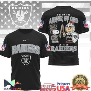 Las Vegas Raiders Peanuts Snoopy Put On The Armor Of God Shirt