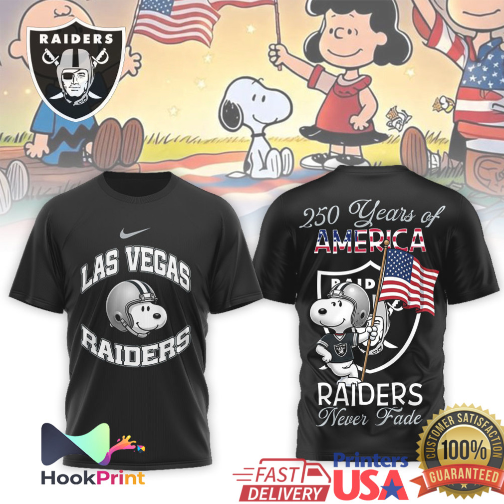 Las Vegas Raiders Snoopy 250 Years of America Patriotic NFL T Shirt Las Vegas Raiders Snoopy 250 Years of America Patriotic NFL T Shirt