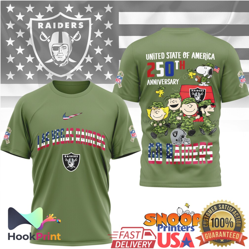 Las Vegas Raiders Snoopy Peanuts 250th Anniversary Military Appreciation Olive T Shirt Las Vegas Raiders Snoopy Peanuts 250th Anniversary Military Appreciation Olive T Shirt