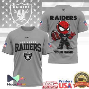 Las Vegas Raiders Spider Man Custom Name Mascot NFL Football T Shirt Las Vegas Raiders Spider Man Custom Name Mascot NFL Football T Shirt
