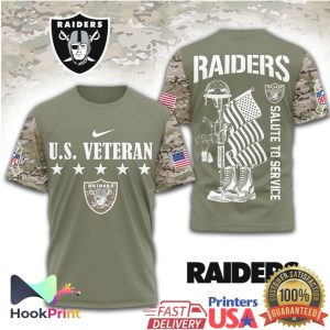 Las Vegas Raiders U.S. Veteran Military Appreciation Camo Shirt