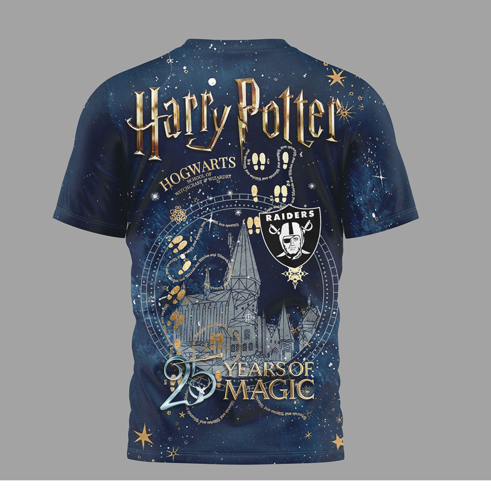 Las Vegas Raiders x Harry Potter 25 Years of Magic Galaxy T Shirt Las Vegas Raiders x Harry Potter 25 Years of Magic Galaxy T Shirt
