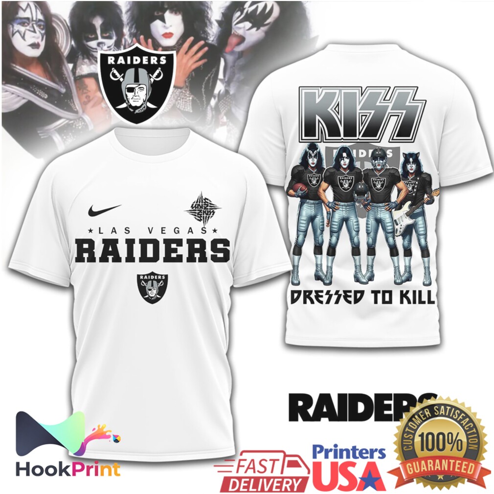 Las Vegas Raiders x KISS Dressed to Kill Band Mashup T Shirt Las Vegas Raiders x KISS Dressed to Kill Band Mashup T Shirt