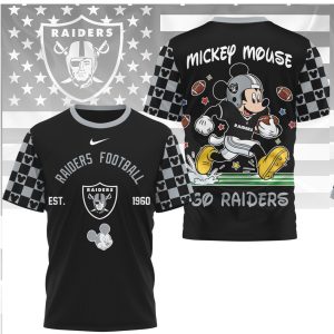 Las Vegas Raiders x Mickey Mouse 3D Football Jersey T Shirt