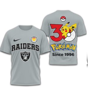 Las Vegas Raiders x Pokemon Pikachu 30th Anniversary T Shirt