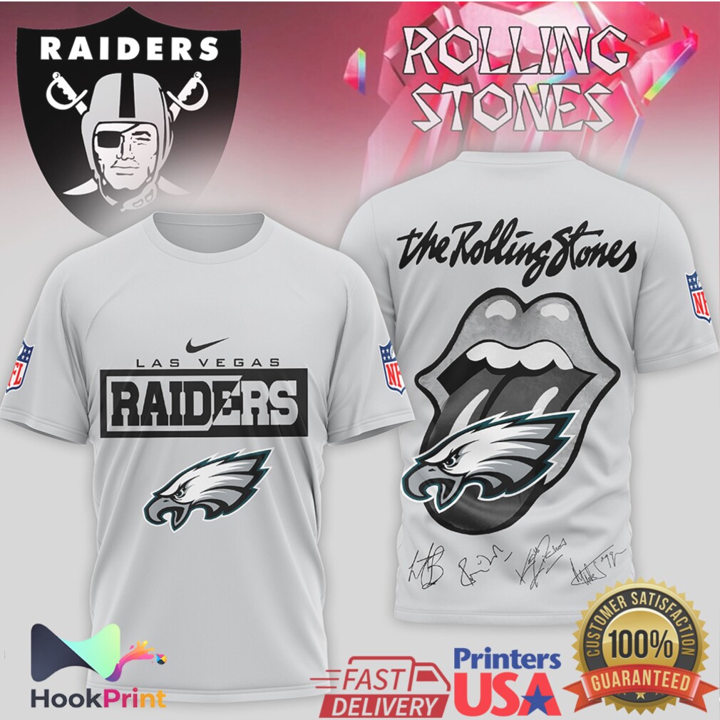 Las Vegas Raiders x The Rolling Stones Rock & Roll Signature T Shirt Las Vegas Raiders x The Rolling Stones Rock & Roll Signature T Shirt