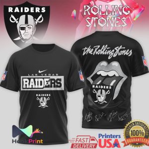 Las Vegas Raiders x The Rolling Stones Rock & Roll Signature T Shirt