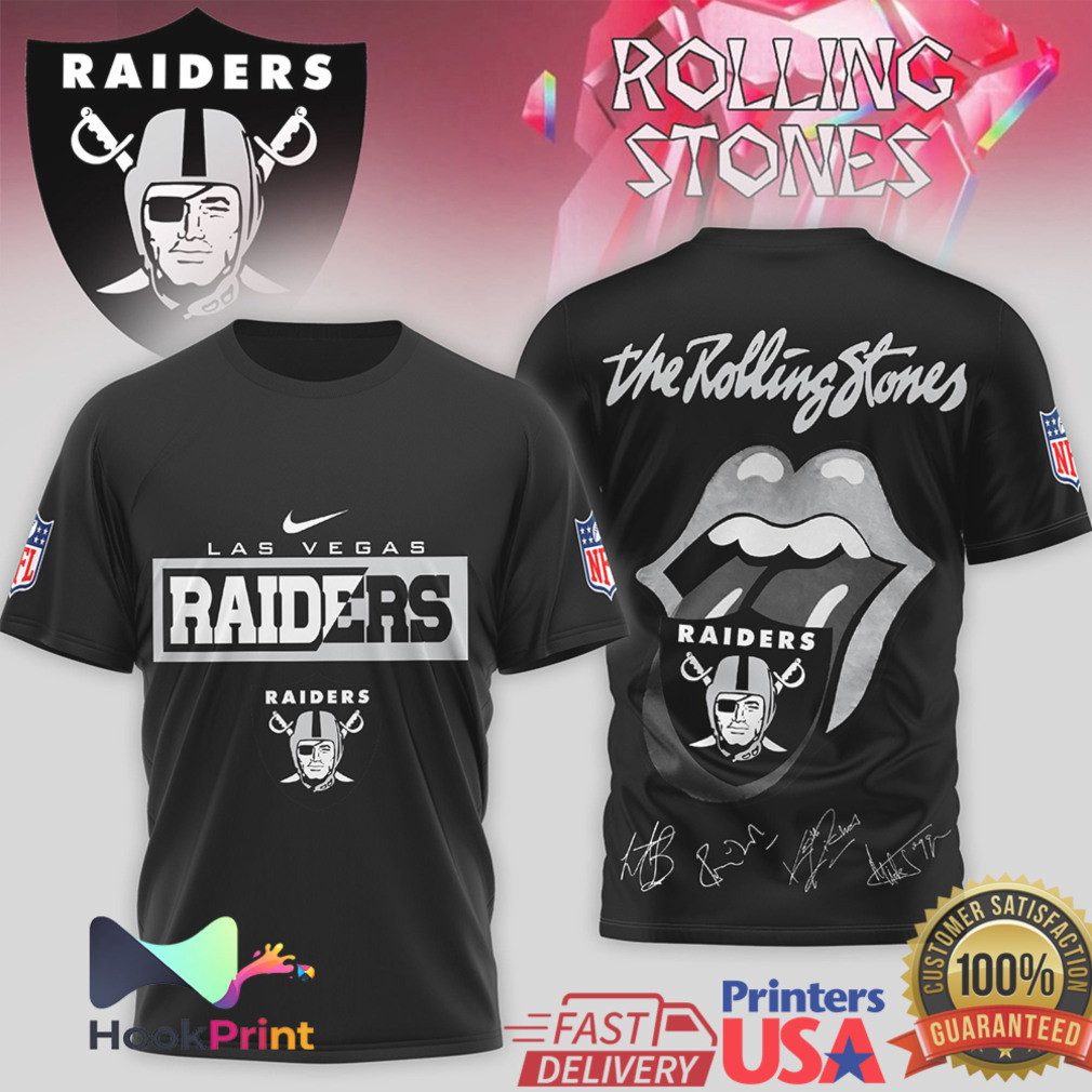 Las Vegas Raiders x The Rolling Stones Rock & Roll Signature T Shirt Las Vegas Raiders x The Rolling Stones Rock & Roll Signature T Shirt