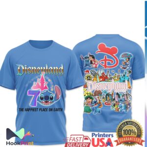 Lilo Stitch Disneyland Resort 70th Anniversary The Happiest Place on Earth Shirt