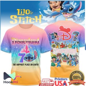 Lilo Stitch Disneyland Resort 70th Anniversary The Happiest Place on Earth Shirt