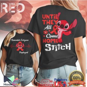 Lilo Stitch RED Until They All Come Home Military Support Shirt