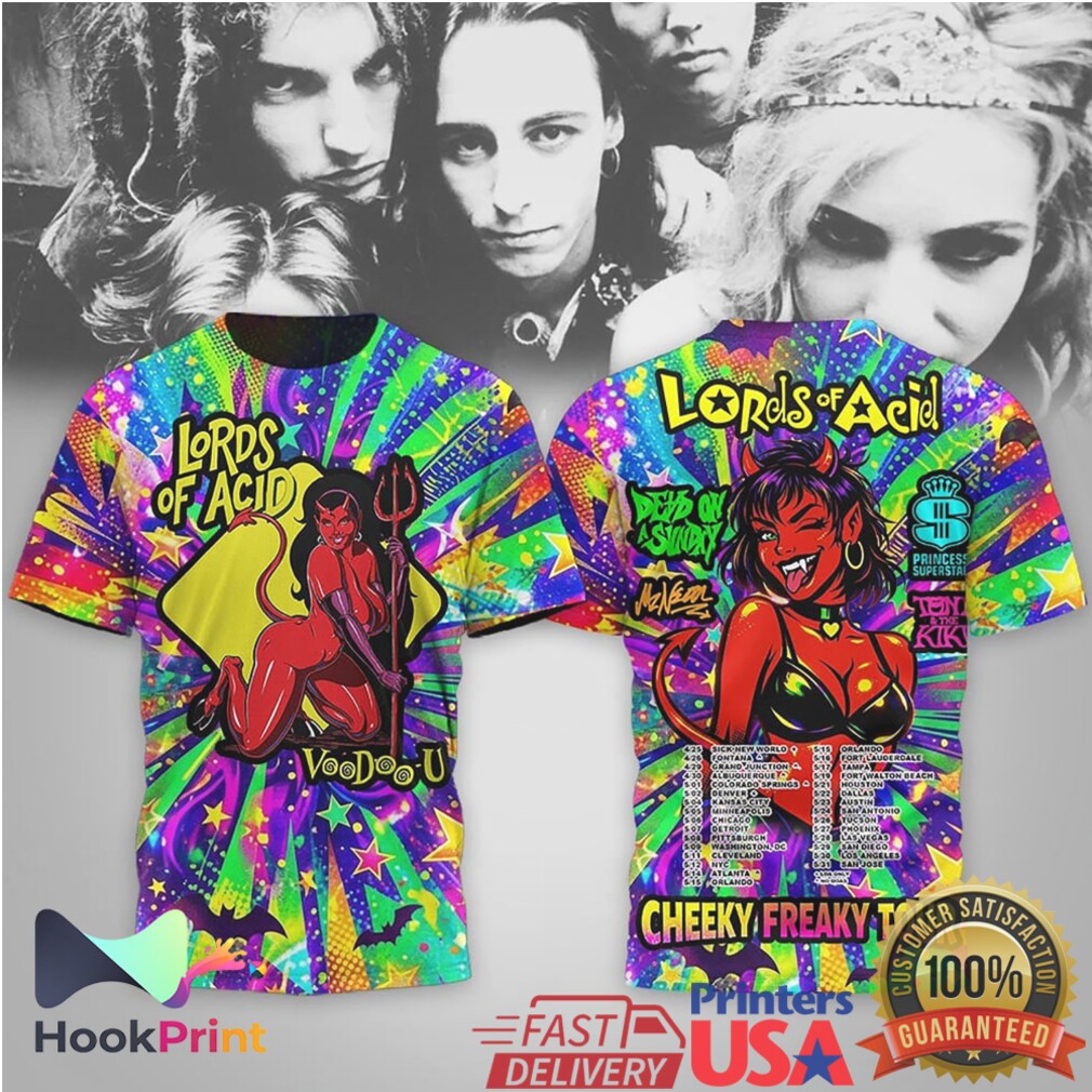 Lords of Acid Voodoo U Cheeky Freaky Tour 2024 Colorful All Over Print Shirt Lords of Acid Voodoo U Cheeky Freaky Tour 2024 Colorful All Over Print Shirt