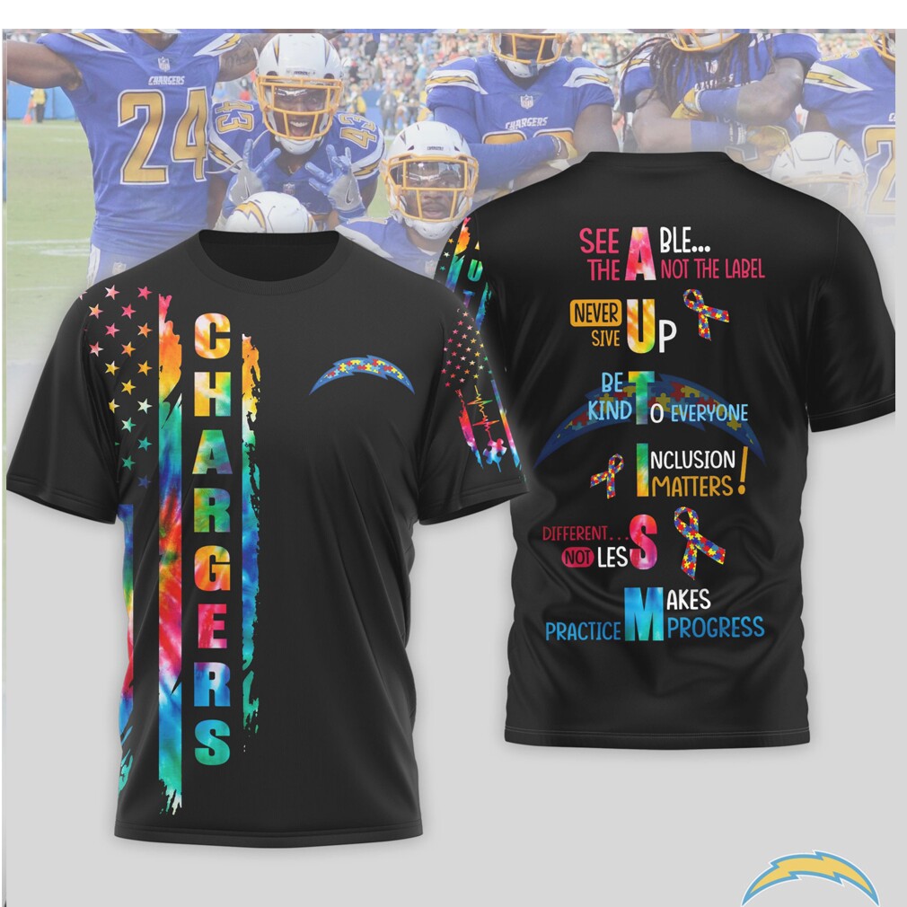 Los Angeles Chargers Autism Awareness See Able Not The Label T Shirt Los Angeles Chargers Autism Awareness See Able Not The Label T Shirt
