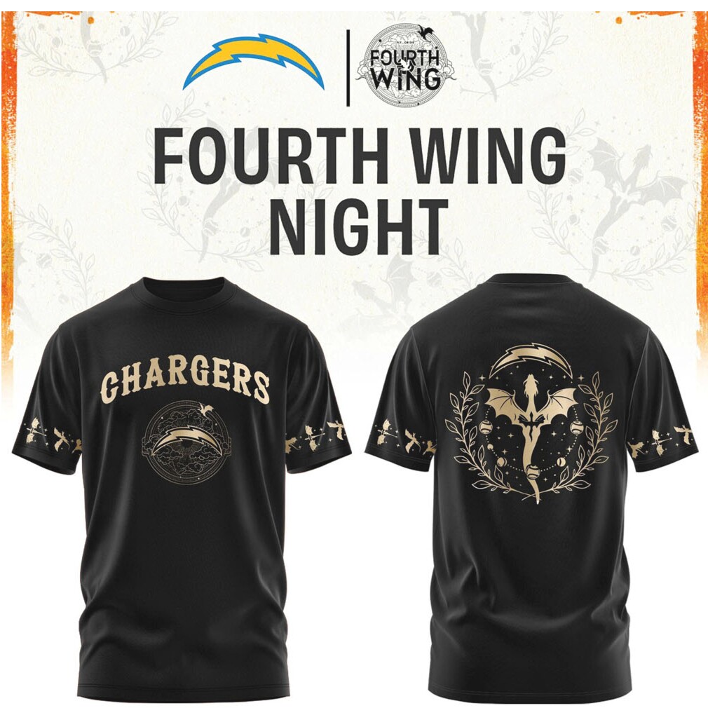 Los Angeles Chargers Fourth Wing Night Dragon Fantasy Football T Shirt Los Angeles Chargers Fourth Wing Night Dragon Fantasy Football T Shirt