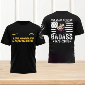 Los Angeles Chargers Joker Badass 250th Anniversary Flag NFL T Shirt