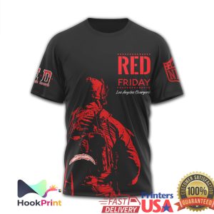 Los Angeles Chargers RED Friday I Stand For Those Who Keep Us Free Shirt