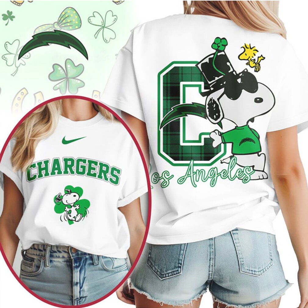 Los Angeles Chargers Snoopy Irish Luck St Patricks Day NFL Football T Shirt Los Angeles Chargers Snoopy Irish Luck St Patricks Day NFL Football T Shirt