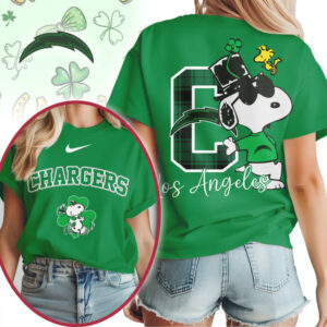 Los Angeles Chargers Snoopy Irish Luck St Patricks Day NFL Football T Shirt