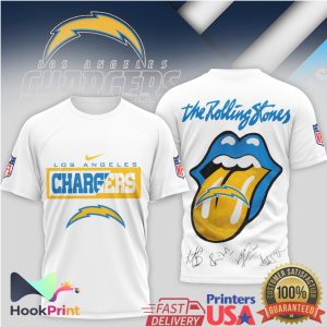 Los Angeles Chargers x The Rolling Stones Tongue Logo Signature T Shirt