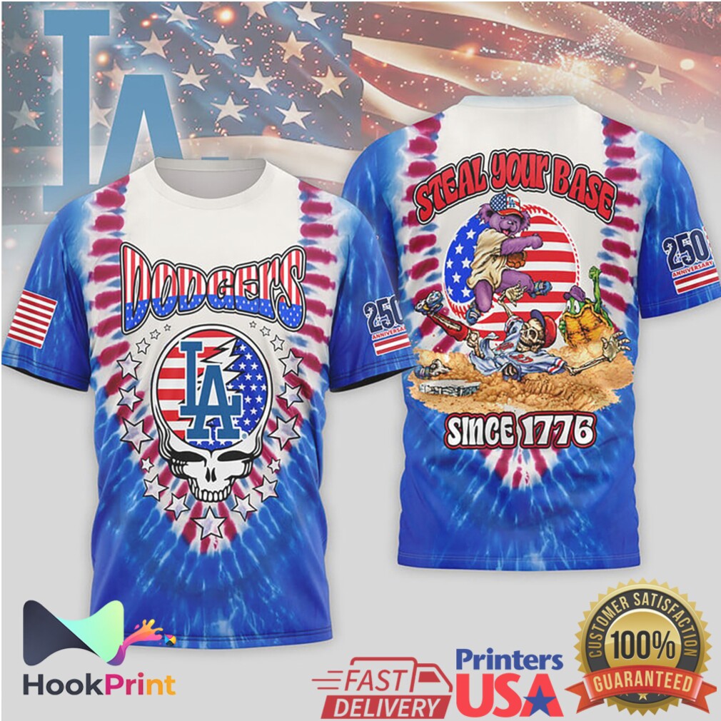 Los Angeles Dodgers Grateful Dead Tie Dye Steal Your Base T Shirt Los Angeles Dodgers Grateful Dead Tie Dye Steal Your Base T Shirt