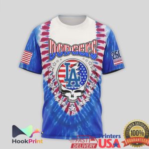 Los Angeles Dodgers Grateful Dead Tie Dye Steal Your Base T Shirt