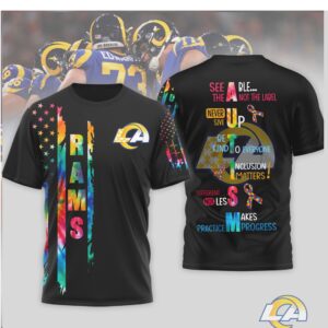 Los Angeles Rams Autism Awareness Tie Dye Stars Stripes T Shirt