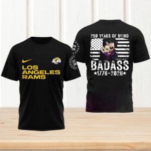 Los Angeles Rams Joker Badass 1776 2026 250 Years Patriotic NFL T Shirt