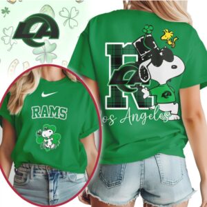 Los Angeles Rams Snoopy Shamrock St. Patrick’s Day NFL Football T Shirt Los Angeles Rams Snoopy Shamrock St. Patrick’s Day NFL Football T Shirt
