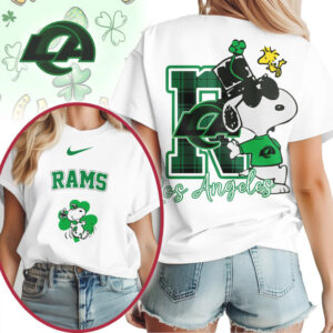 Los Angeles Rams Snoopy Shamrock St. Patrick's Day NFL Football T Shirt