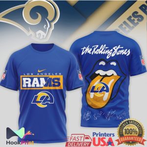 Los Angeles Rams x The Rolling Stones Tongue Logo Signature T Shirt Los Angeles Rams x The Rolling Stones Tongue Logo Signature T Shirt