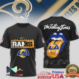 Los Angeles Rams x The Rolling Stones Tongue Logo Signature T Shirt