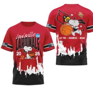 Louisville Cardinals Snoopy March Madness 2026 Let The Madness Begin Shirt
