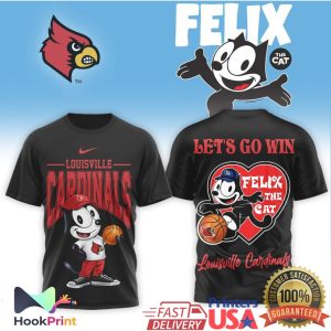 Louisville Cardinals x Felix The Cat Basketball Let's Go Win T Shirt