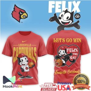 Louisville Cardinals x Felix The Cat Basketball Let's Go Win T Shirt