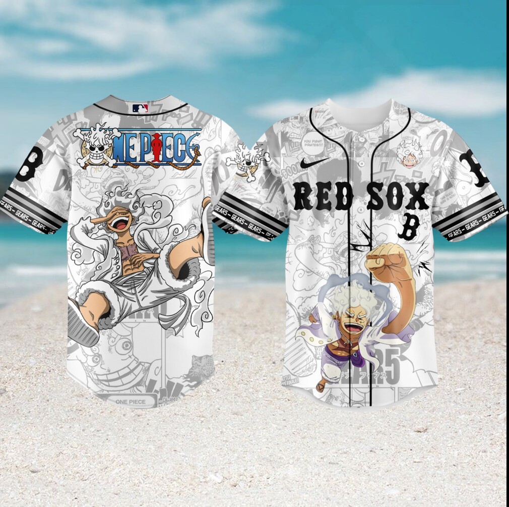 Luffy Gear 5 Boston Red Sox One Piece Anime Baseball Manga T Shirt Luffy Gear 5 Boston Red Sox One Piece Anime Baseball Manga T Shirt