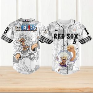 Luffy Gear 5 Boston Red Sox One Piece Anime Baseball Manga T Shirt