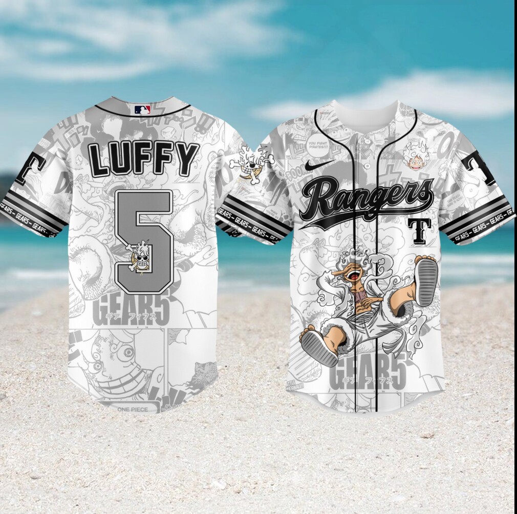 Luffy Gear 5 Texas Rangers BaseballCustom Anime Fan T Shirt Luffy Gear 5 Texas Rangers BaseballCustom Anime Fan T Shirt